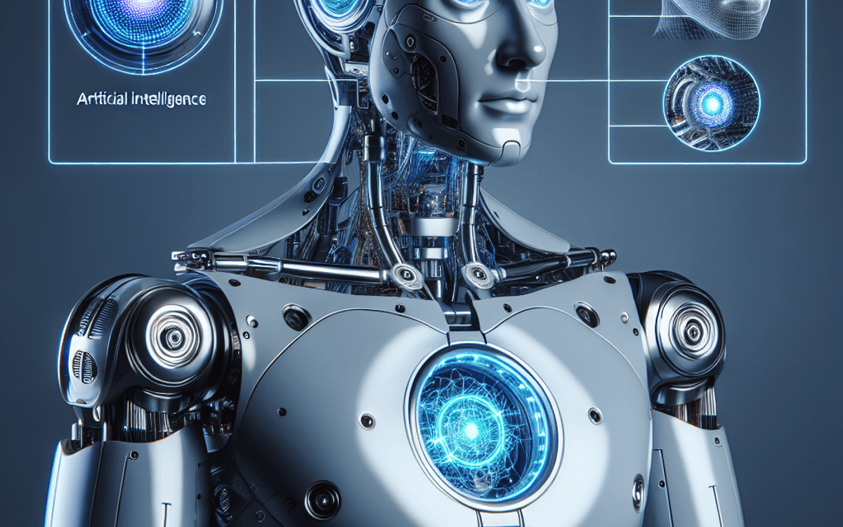 3D render of a futuristic abstract art sculpture, symbolizing the concept of AI technology.