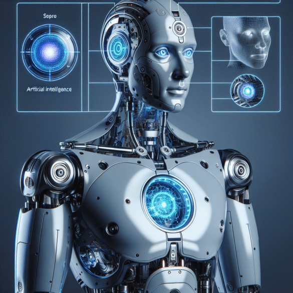 3D render of a futuristic abstract art sculpture, symbolizing the concept of AI technology.